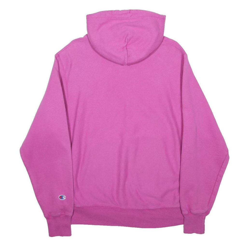 CHAMPION REVERSE WEAVE Womens Pink Pullover Hoodie M Classic Logo Cotton Blend