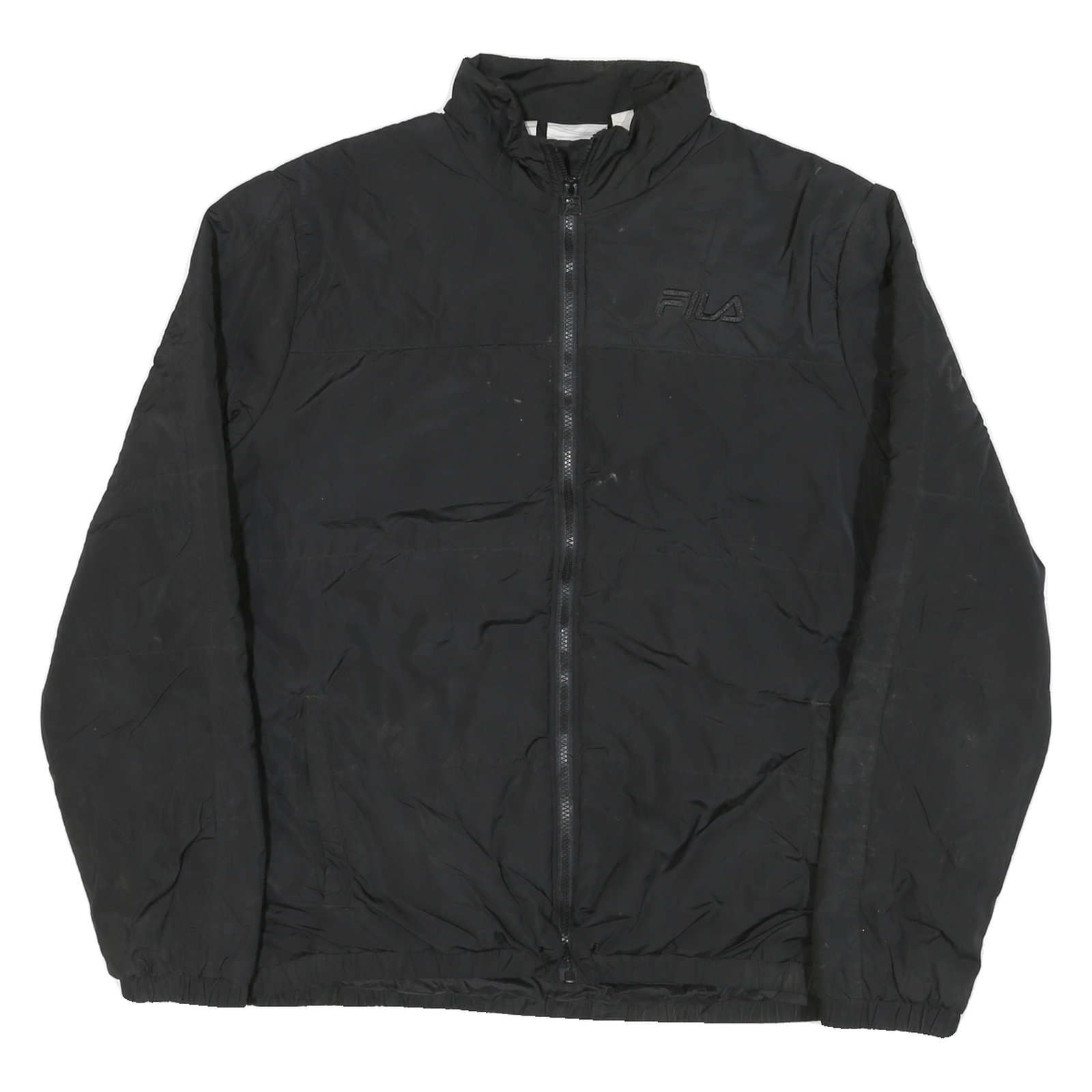 FILA Womens Black Athletic Zip Jacket 2XL Polyester Plain Comfortable