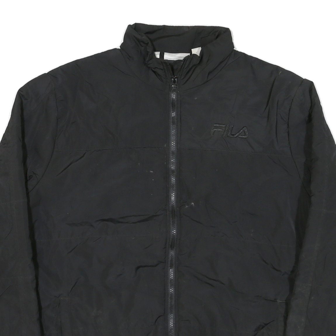 FILA Womens Black Athletic Zip Jacket 2XL Polyester Plain Comfortable