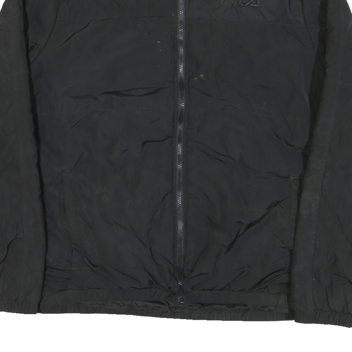 FILA Womens Black Athletic Zip Jacket 2XL Polyester Plain Comfortable