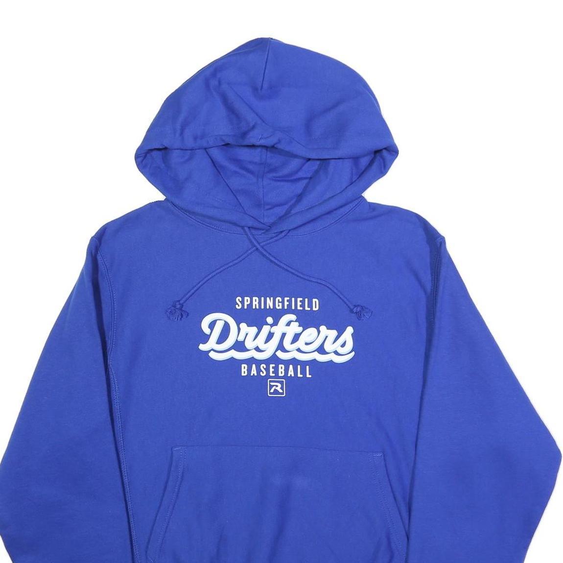 CHAMPION REVERSE WEAVE Mens Blue Springfield Drifters Baseball Pullover Hoodie S