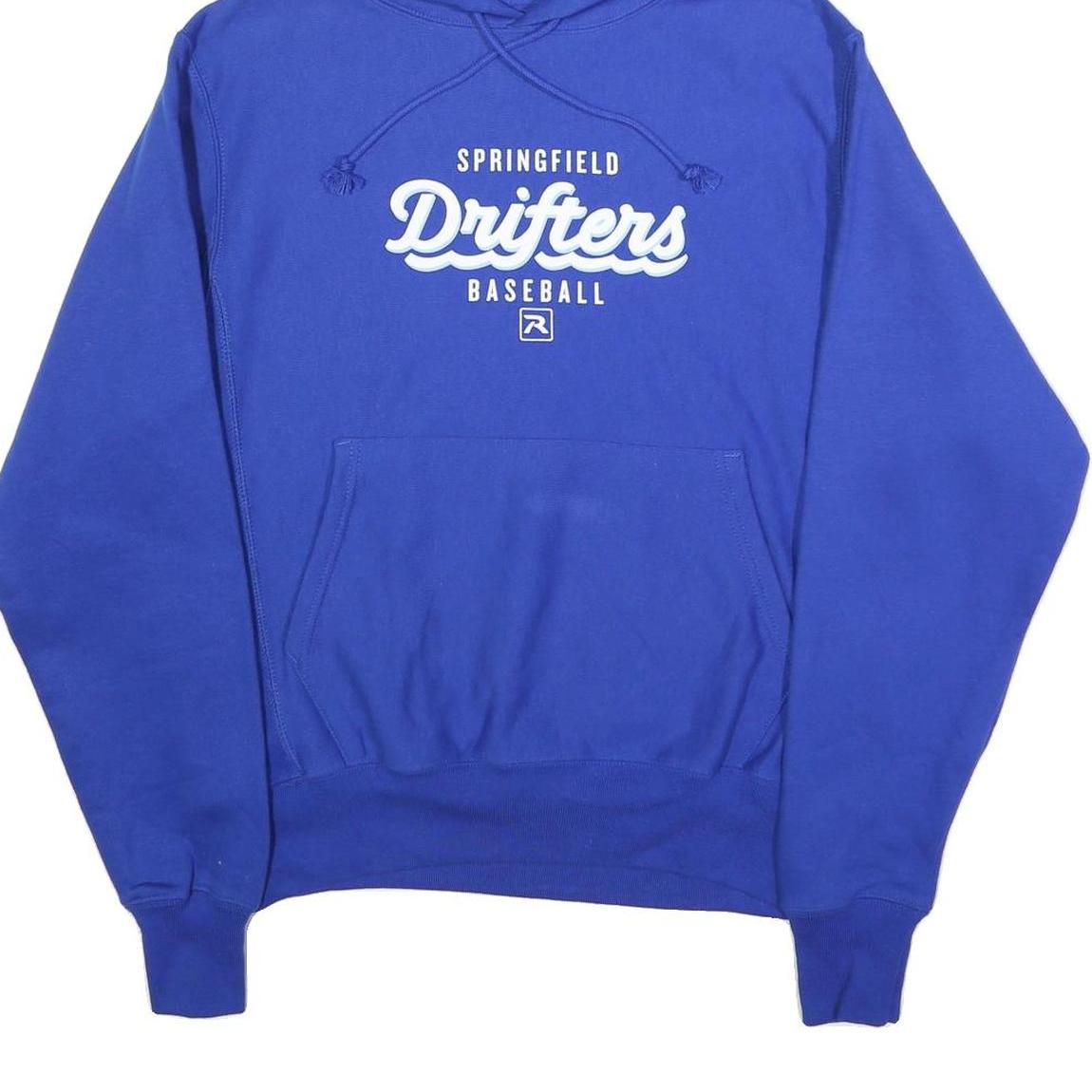 CHAMPION REVERSE WEAVE Mens Blue Springfield Drifters Baseball Pullover Hoodie S