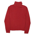 Liz Claiborne Womens Red Plain Pullover Roll Neck Basic Knit M Comfortable Warm