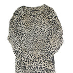 ZARA Womens Beige & Black Animal Print Day Polyester Blend Dress L Lightweight