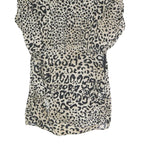 ZARA Womens Beige & Black Animal Print Day Polyester Blend Dress L Lightweight