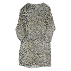 ZARA Womens Beige & Black Animal Print Day Polyester Blend Dress L Lightweight