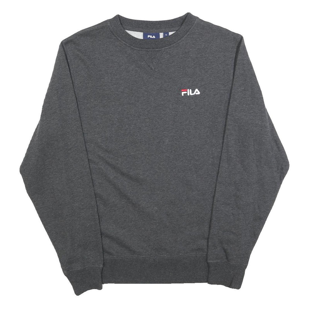 FILA Mens Grey S Crew Neck Sweatshirt Cotton Blend Pullover Casual
