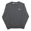 FILA Mens Grey S Crew Neck Sweatshirt Cotton Blend Pullover Casual