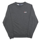 FILA Mens Grey S Crew Neck Sweatshirt Cotton Blend Pullover Casual