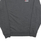 FILA Mens Grey S Crew Neck Sweatshirt Cotton Blend Pullover Casual