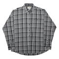 LEE COOPER Mens Black & Grey Checked Cotton Blend Shirt XL Long Sleeve Casual