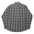 LEE COOPER Mens Black & Grey Checked Cotton Blend Shirt XL Long Sleeve Casual