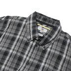 LEE COOPER Mens Black & Grey Checked Cotton Blend Shirt XL Long Sleeve Casual