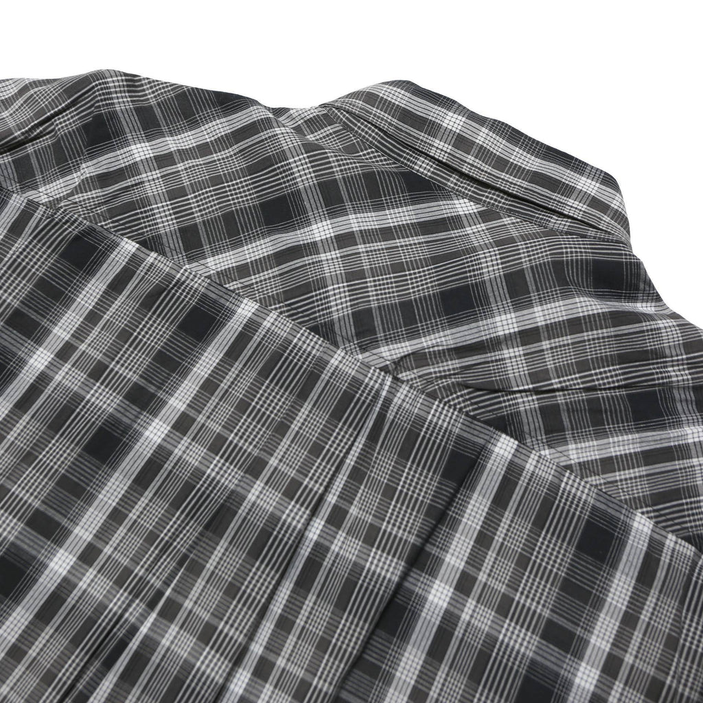 LEE COOPER Mens Black & Grey Checked Cotton Blend Shirt XL Long Sleeve Casual