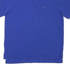 TOMMY HILFIGER Mens Blue Short Sleeve Polo Shirt L Classic Cotton Blend