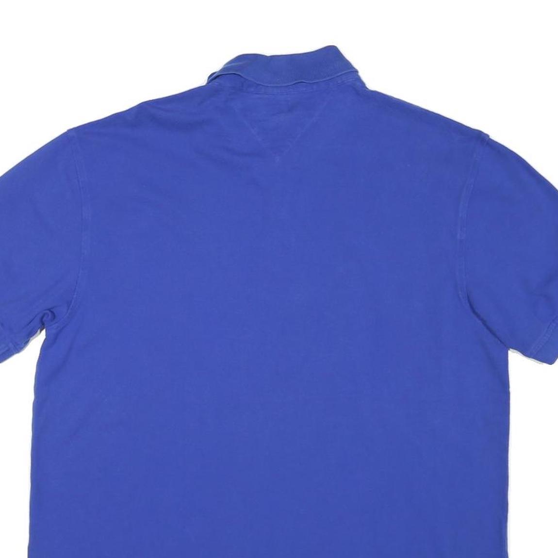 TOMMY HILFIGER Mens Blue Short Sleeve Polo Shirt L Classic Cotton Blend