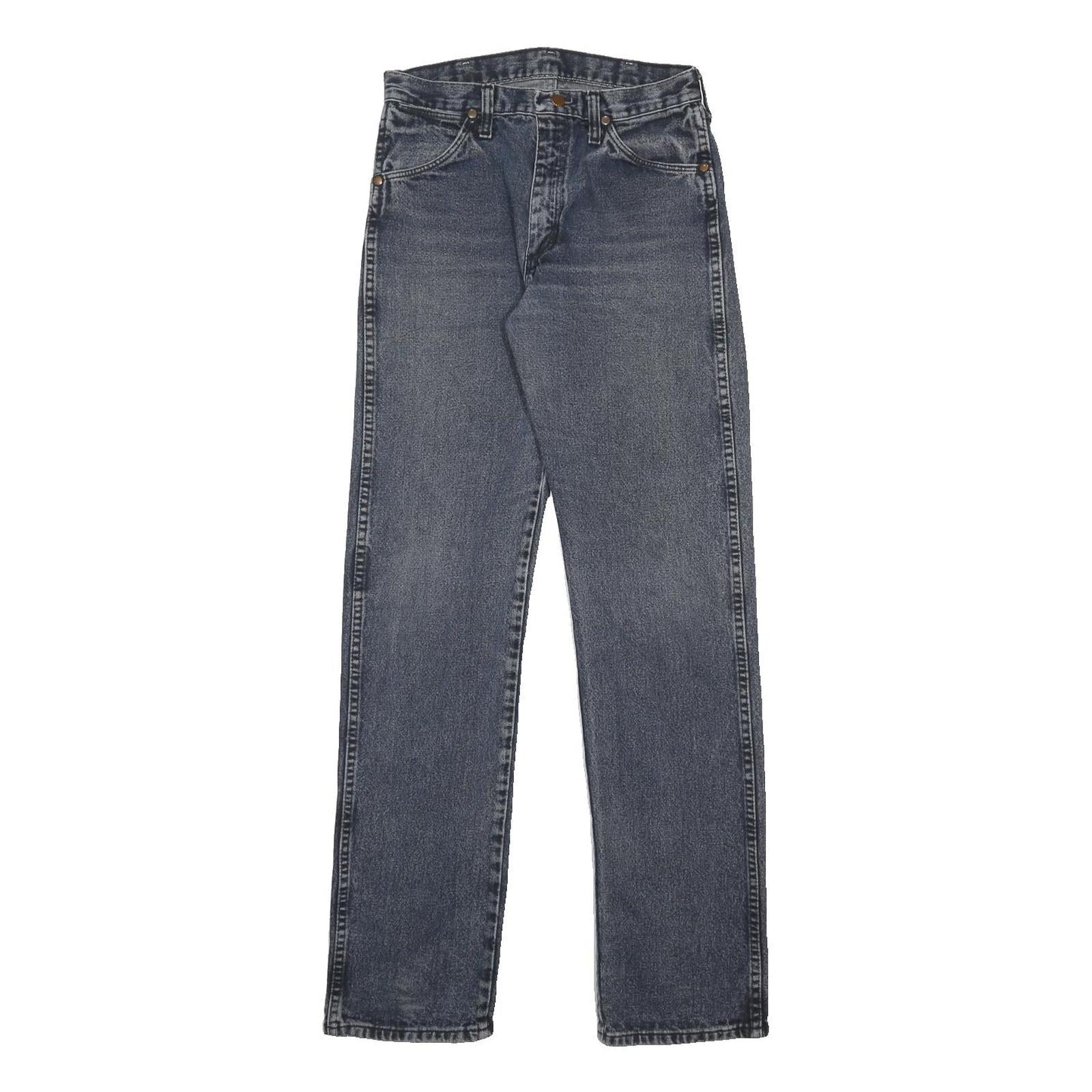 WRANGLER Mens Regular Fit Cotton Denim Blue Jeans W28 L33 Classic Zip Pockets