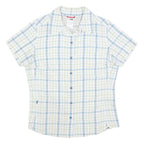 THE NORTH FACE Womens White & Blue Check Shirt M Outdoor Casual Button Down