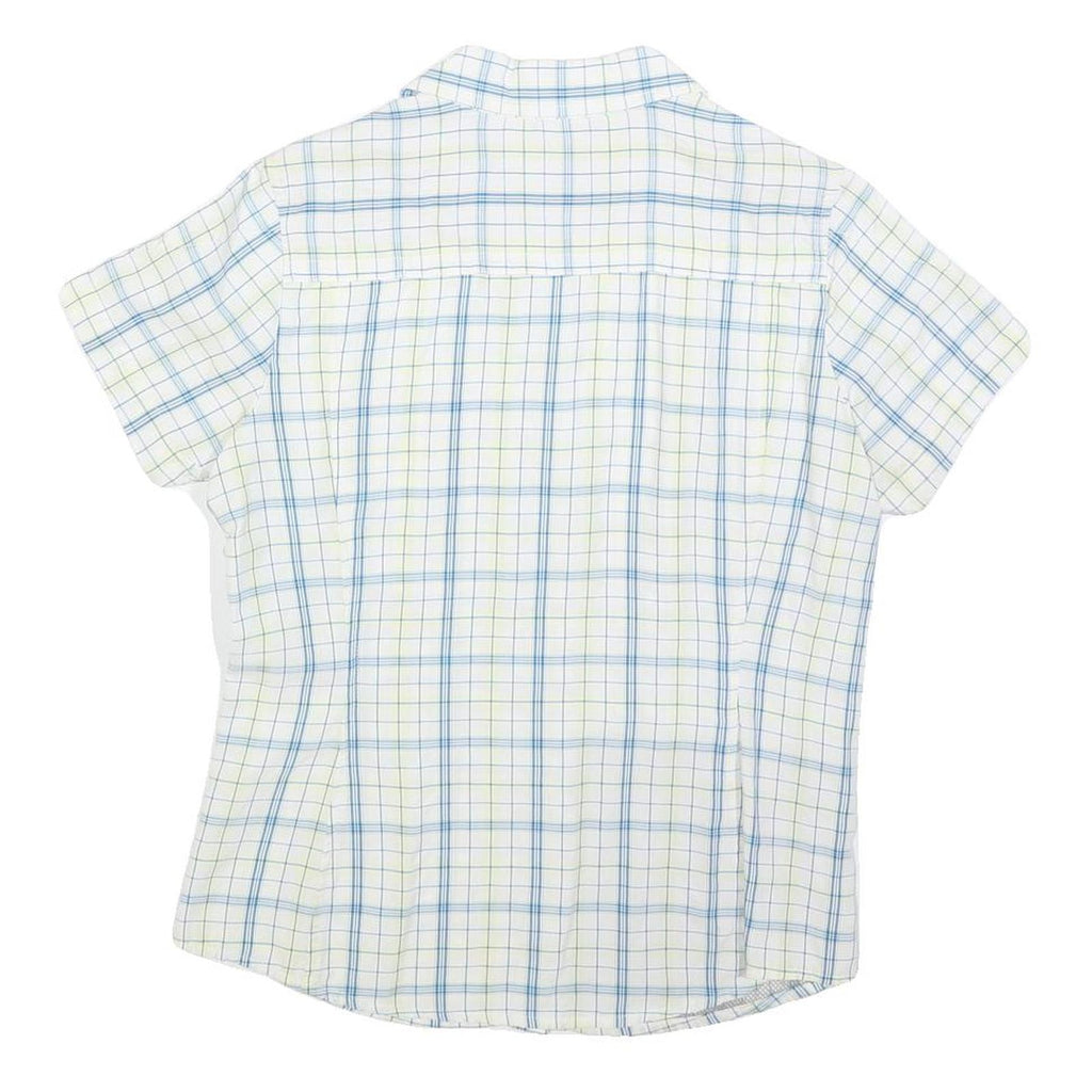 THE NORTH FACE Womens White & Blue Check Shirt M Outdoor Casual Button Down
