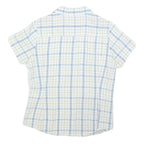 THE NORTH FACE Womens White & Blue Check Shirt M Outdoor Casual Button Down
