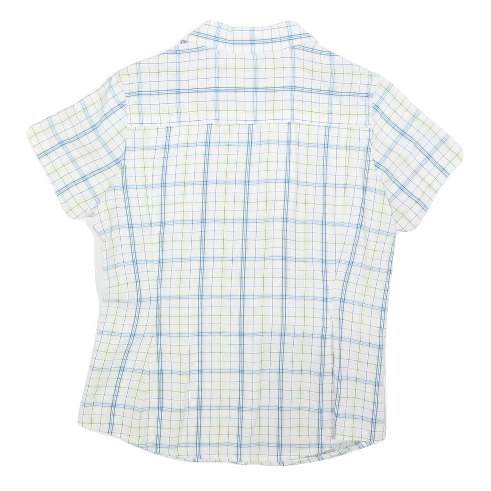 THE NORTH FACE Womens White & Blue Check Shirt M Outdoor Casual Button Down