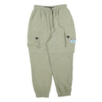 Womens Polyester Blend Relaxed Fit Cargo Trousers Beige W28 L26 Drawstring Waist
