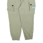 Womens Polyester Blend Relaxed Fit Cargo Trousers Beige W28 L26 Drawstring Waist