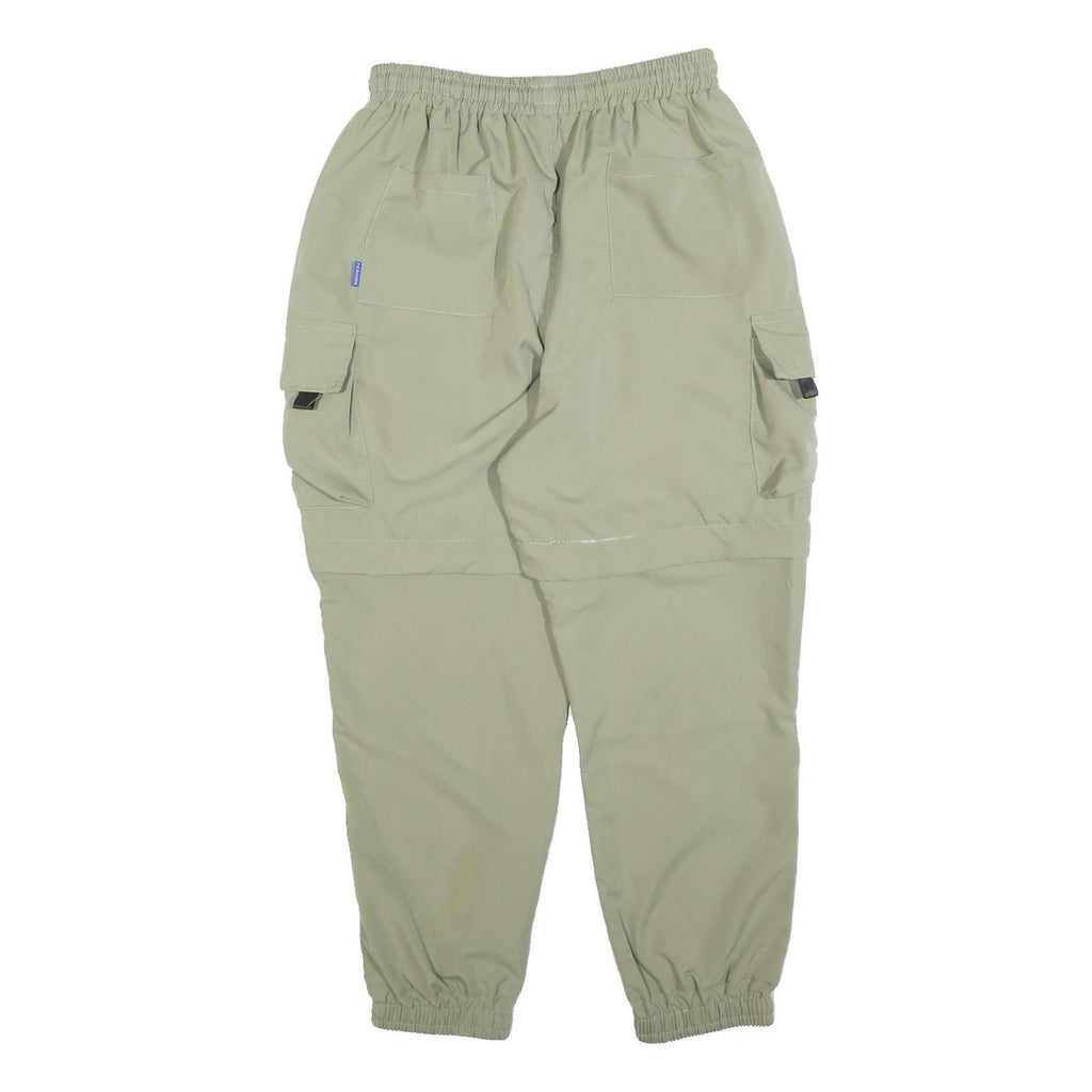 Womens Polyester Blend Relaxed Fit Cargo Trousers Beige W28 L26 Drawstring Waist