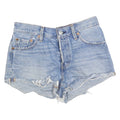 LEVI'S Womens Denim Blue Casual Shorts XS W25 Distressed Cut-Off