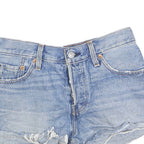 LEVI'S Womens Denim Blue Casual Shorts XS W25 Distressed Cut-Off
