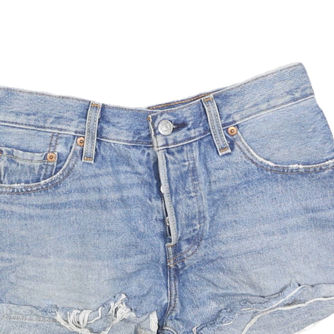 LEVI'S Womens Denim Blue Casual Shorts XS W25 Distressed Cut-Off