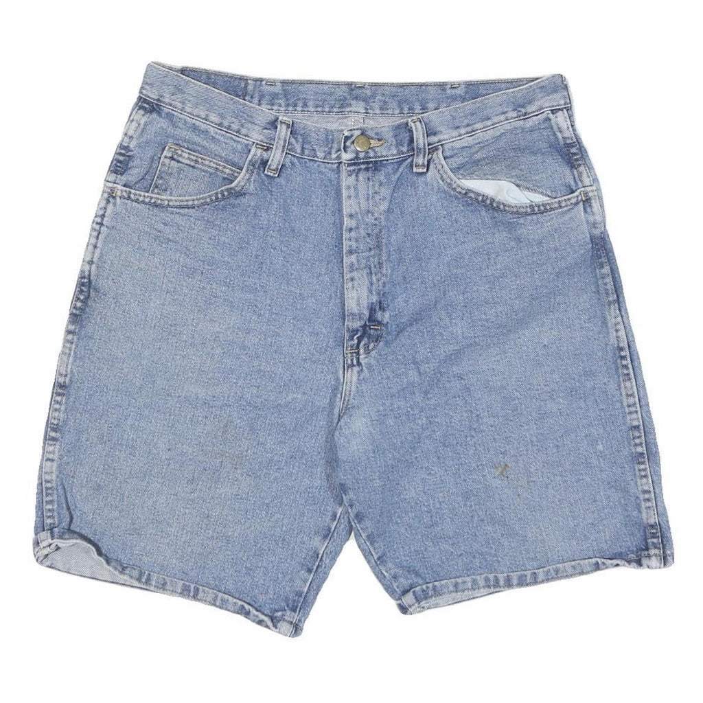 WRANGLER Mens Denim Blue Relaxed Fit Shorts L W34 Cotton Blend Casual