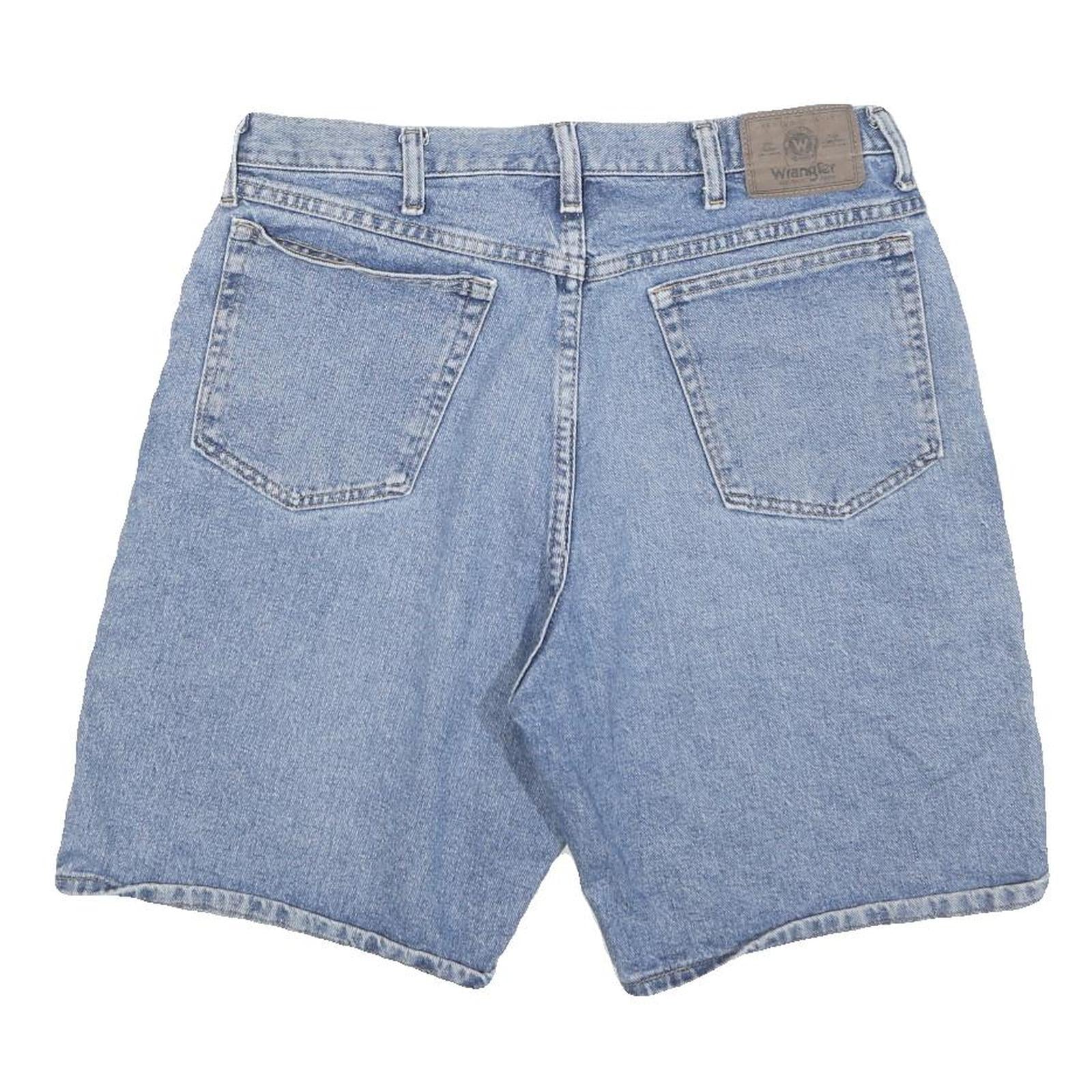 WRANGLER Mens Denim Blue Relaxed Fit Shorts L W34 Cotton Blend Casual