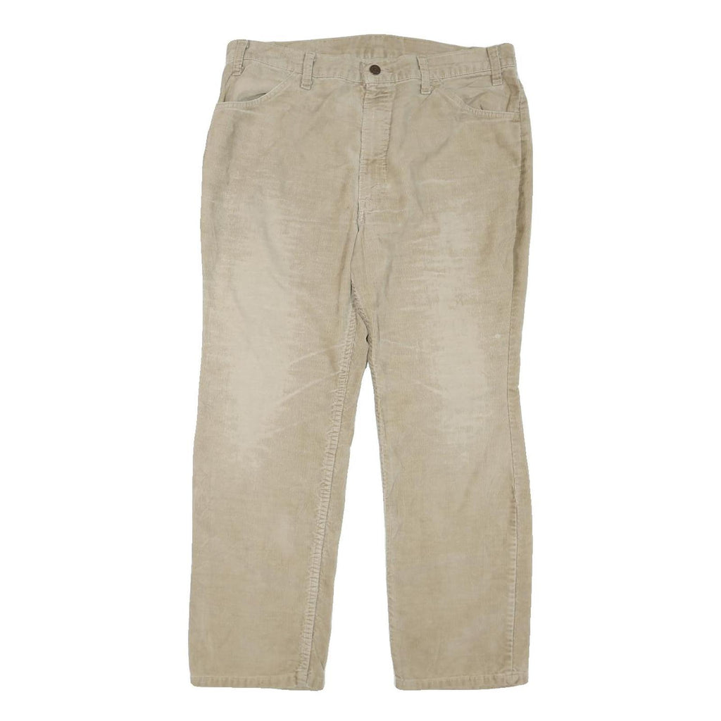 LEVI'S Mens Regular Beige Cotton Blend Straight Trousers W36 L27 Classic Zip Fly