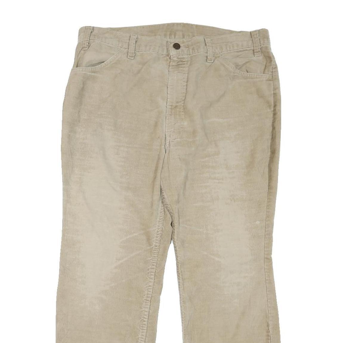 LEVI'S Mens Regular Beige Cotton Blend Straight Trousers W36 L27 Classic Zip Fly