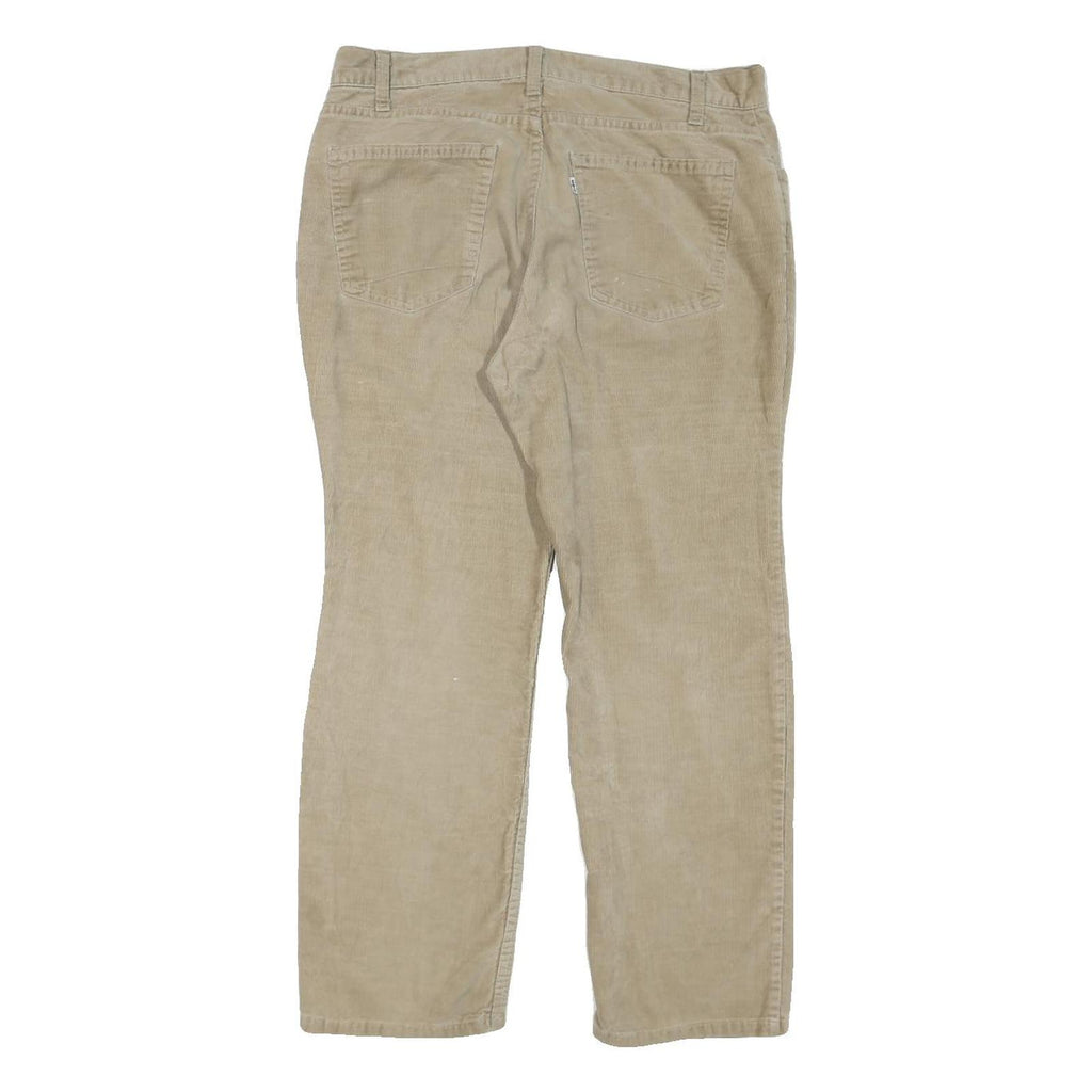 LEVI'S Mens Regular Beige Cotton Blend Straight Trousers W36 L27 Classic Zip Fly