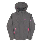JACK WOLFSKIN Womens Grey Outdoor Jacket UK 10 Polyester Blend Zip Hooded