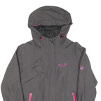 JACK WOLFSKIN Womens Grey Outdoor Jacket UK 10 Polyester Blend Zip Hooded