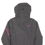 JACK WOLFSKIN Womens Grey Outdoor Jacket UK 10 Polyester Blend Zip Hooded