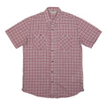 REGATTA Mens Red & White Checked Shirt M Cotton Blend Button Short Sleeve Casual