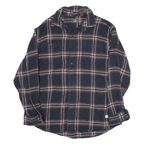 GH BASS Mens Blue & White Checked Cotton Blend Shirt L Casual Long Sleeve