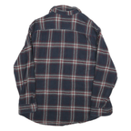 GH BASS Mens Blue & White Checked Cotton Blend Shirt L Casual Long Sleeve