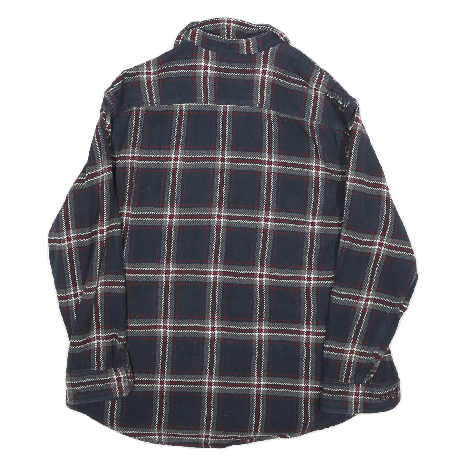 GH BASS Mens Blue & White Checked Cotton Blend Shirt L Casual Long Sleeve