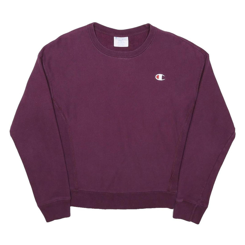 CHAMPION REVERSE WEAVE Womens Maroon Sweatshirt Crew Neck S Cotton Blend