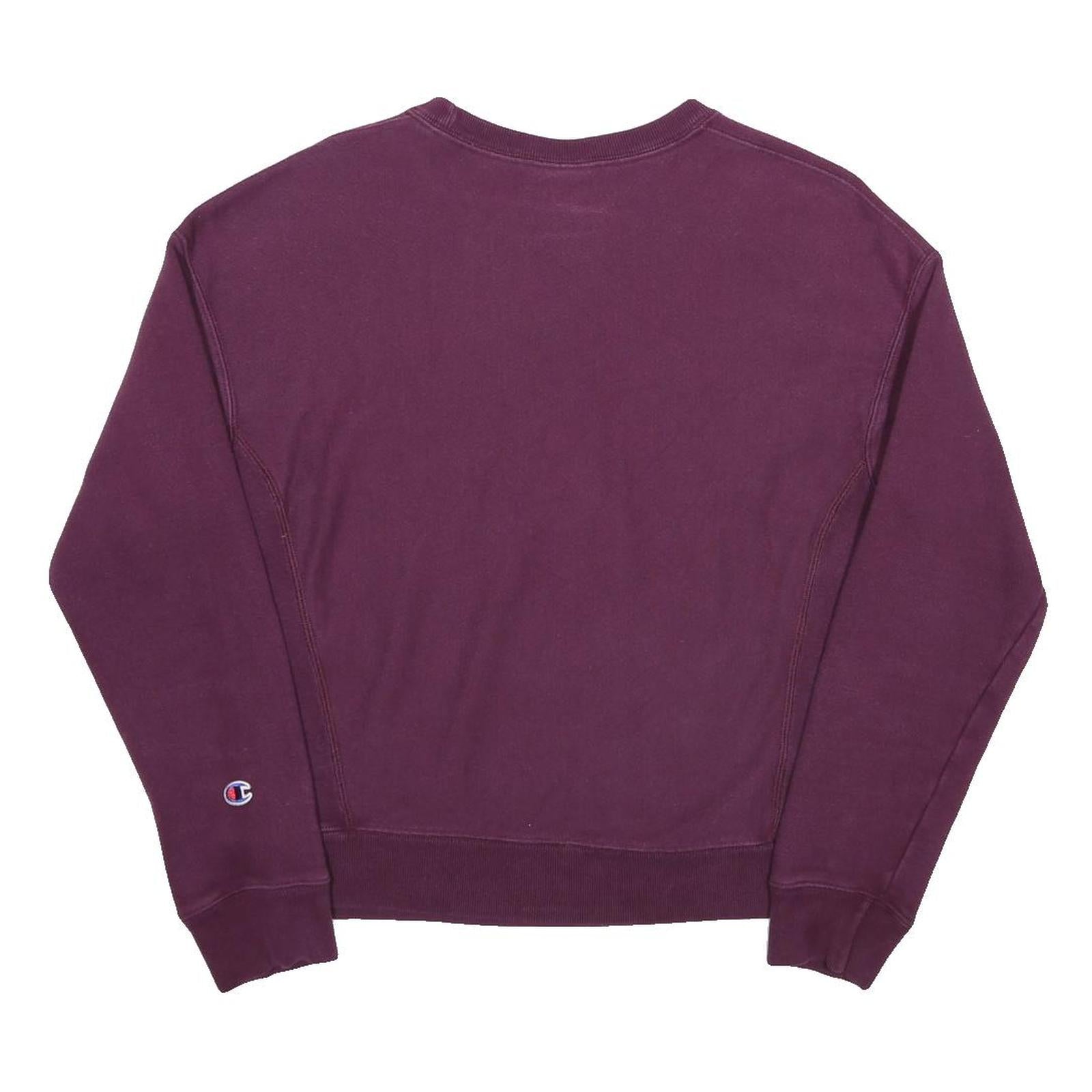 CHAMPION REVERSE WEAVE Womens Maroon Sweatshirt Crew Neck S Cotton Blend