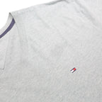 TOMMY HILFIGER Mens Grey T-Shirt XL Short Sleeve V-Neck Classic Cotton Blend