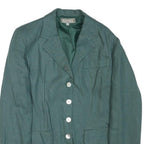 AUTHENTIC Womens Green Linen Blend Jacket XS Button Closure Plain Classic Fit