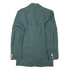AUTHENTIC Womens Green Linen Blend Jacket XS Button Closure Plain Classic Fit