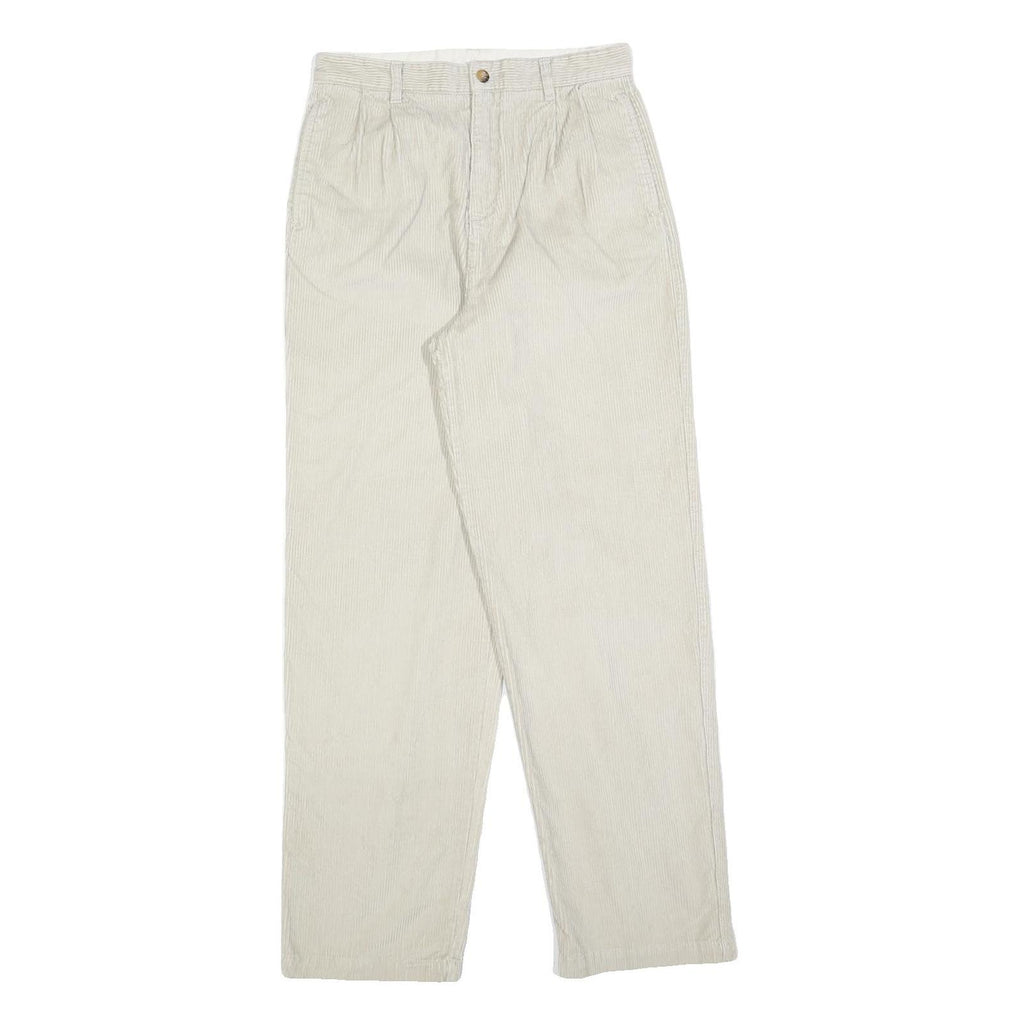 ARROW Womens Cotton Blend Cream Regular Straight Trousers W28 L30 Comfortable