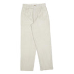 ARROW Womens Cotton Blend Cream Regular Straight Trousers W28 L30 Comfortable